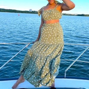 Sage Polka Dot Two-Piece